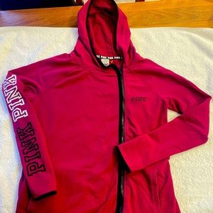 Victoria's secret PINK maroon red zip hoodie